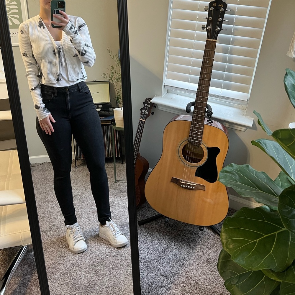 Mini Garage Small Cropped Tie Dye Cardigan with Tie